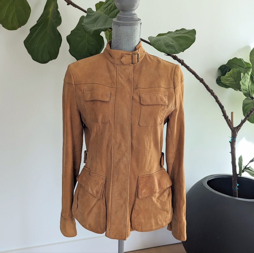 90's Banana Republic Tan Leather Jacket